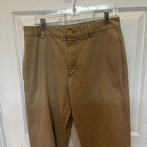 J Crew distressed flat front men’s   Tan Chino Pants